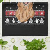 Grappige Golden Retriever Kerst Theedoek (Gevouwen)