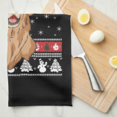 Grappige Golden Retriever Kerst Theedoek (Quarter Fold)