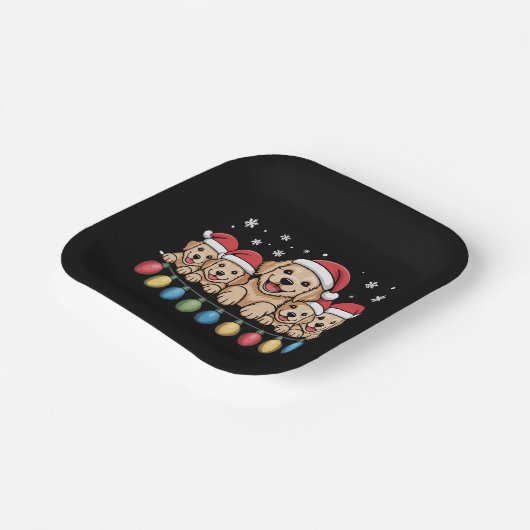 Grappige Golden Retriever Kersthond Papieren Bordje (Gebogen)