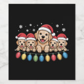 Grappige Golden Retriever Kersthond Wijn Etiket (Enkel label)