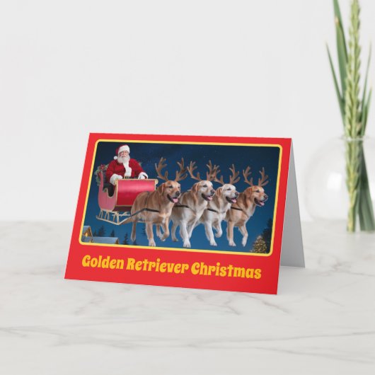 Grappige Golden Retriever Kerstmis Kaart (Voorkant)