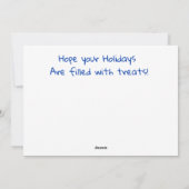 Grappige Golden Retriever met Treats Kerstmis Feestdagenkaart (Achterkant)