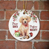 Grappige Golden Retriever Pup Definieer ondeugende Keramisch Ornament