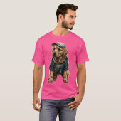 Grappige Golden Retriever Rap Hip-Hop RB T-shirt (Voorkant volledig)