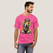 Grappige Golden Retriever Rap Hip-Hop RB T-shirt (Voorkant volledig)