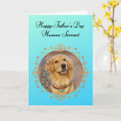 Grappige Golden Retriever regeert het huis Vaders  Kaart (Gele Bloem)