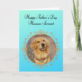 Grappige Golden Retriever regeert het huis Vaders  Kaart