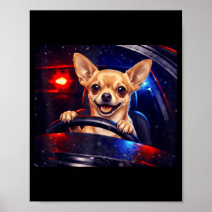 Grappige golden retriever rijdt meme hond rijdt ee poster