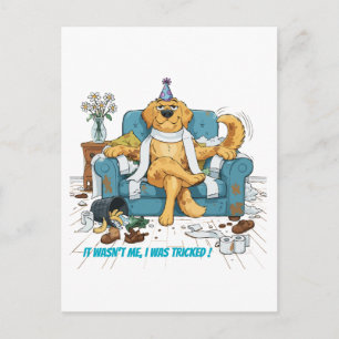 Grappige Golden Retriever Rommelige Verjaardag Hon Briefkaart