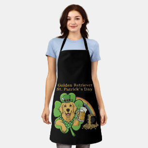 Grappige Golden Retriever St. Patrick's Day Leprec Schort