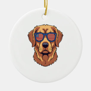 Grappige Golden Retriever - USA Hondenliefhebber G Keramisch Ornament