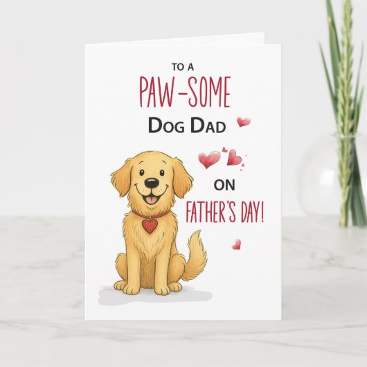 Grappige Golden Retriever Vaderdag van de hond Kaart (Voorkant)