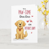 Grappige Golden Retriever Vaderdag van de hond Kaart (Gele Bloem)