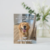 Grappige Golden Retriever Weasel Bartender Joke Me Briefkaart (Staand voorkant)