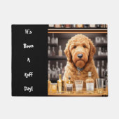 Grappige Goldendoodle Hond Bruin en Zwart Deurmat (Voorkant)