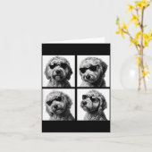 Grappige Goldendoodle Meme Schattige Doodle Fotoho Kaart (Gele Bloem)