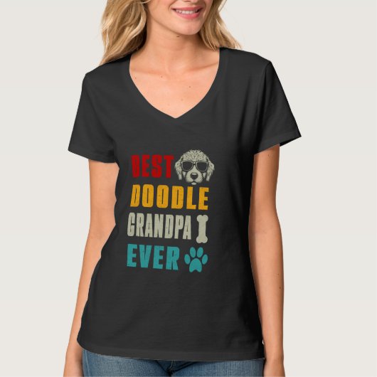 Grappige Goldendoodle Pap Beste Doodle opa ooit T-shirt (Voorkant)