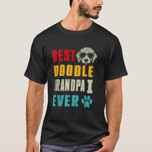 Grappige Goldendoodle Pap Beste Doodle opa ooit T-shirt (Voorkant)
