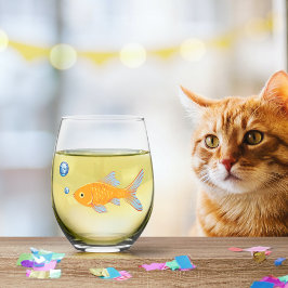 Grappige Goldfish Gifts Custom Novelty Wijnglas Zonder Voet