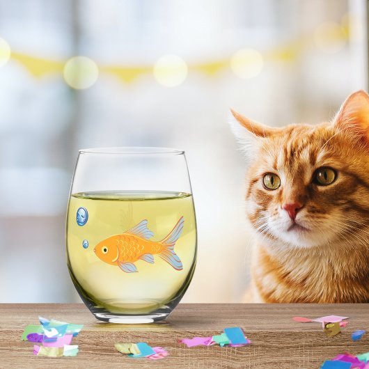 Grappige Goldfish Gifts Custom Novelty Wijnglas Zonder Voet