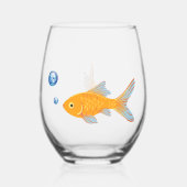 Grappige Goldfish Gifts Custom Novelty Wijnglas Zonder Voet (Voorkant)