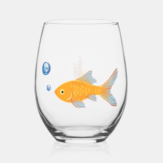 Grappige Goldfish Gifts Custom Novelty Wijnglas Zonder Voet (Voorkant)