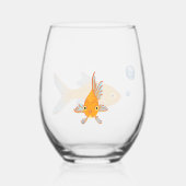 Grappige Goldfish Gifts Custom Novelty Wijnglas Zonder Voet (Achterkant)