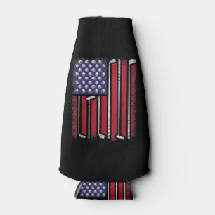 Grappige Golf Amerikaanse Vlag Golf Speler Vintage Flesjeskoeler