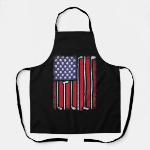Grappige Golf Amerikaanse Vlag Golfspeler Vintage Schort