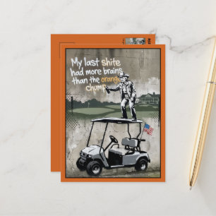 Grappige golf anti-Trump Briefkaart