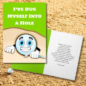 Grappige Golf Apology Kaart, het spijt me dat ik h Kaart