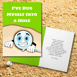 Grappige Golf Apology Kaart, het spijt me dat ik h Kaart