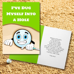 Grappige Golf Apology Kaart, het spijt me dat ik h Kaart