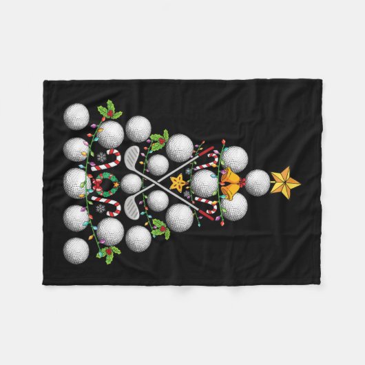 Grappige Golf Ball Kerstboom Kerst Golf Liefde Fleece Deken (Voorkant (Horizontaal))