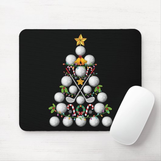 Grappige Golf Ball Kerstboom Kerst Golf Liefde Muismat (Met muis)