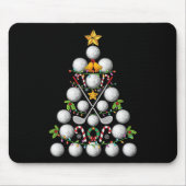 Grappige Golf Ball Kerstboom Kerst Golf Liefde Muismat (Voorkant)