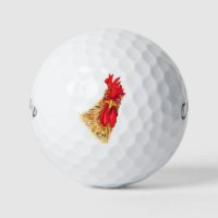 Grappige Golf Ballen met Verraste Haan