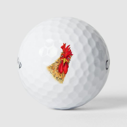 Grappige Golf Ballen met Verraste Haan (Voorkant)