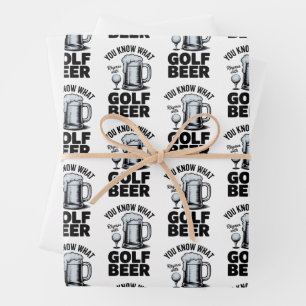 Grappige Golf Bier Golfer Cadeau Bier Humor Golfen Inpakpapier Vel