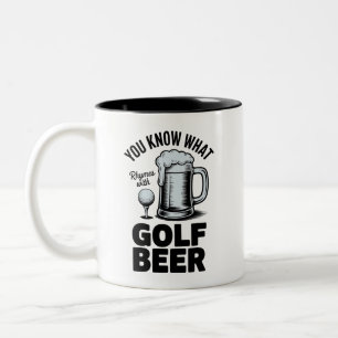 Grappige Golf Bier Golfer Cadeau Bier Humor Golfen Tweekleurige Koffiemok