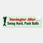 Grappige Golf Bumpersticker - Swinger Alert! (Voorkant)