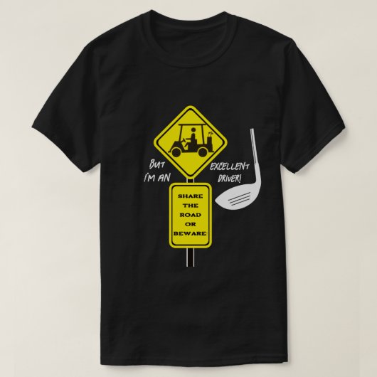 Grappige Golf Cart Driver T-shirt (Design voorkant)