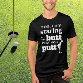 Grappige Golf Citaten Starend naar je Billen of ho Tri-Blend Shirt
