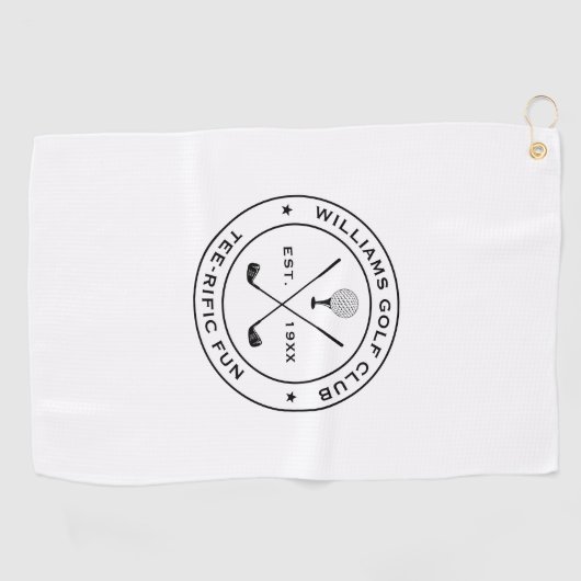 Grappige Golf Club Golfer Pun Aangepaste tekst Zwa Golfhanddoek (Horizontaal)