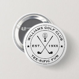 Grappige Golf Club Golfer Pun Aangepaste tekst Zwa Ronde Button 5,7 Cm