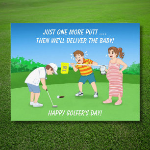 Grappige Golf Dokter Die Baby Levert Na Putt Humor Briefkaart
