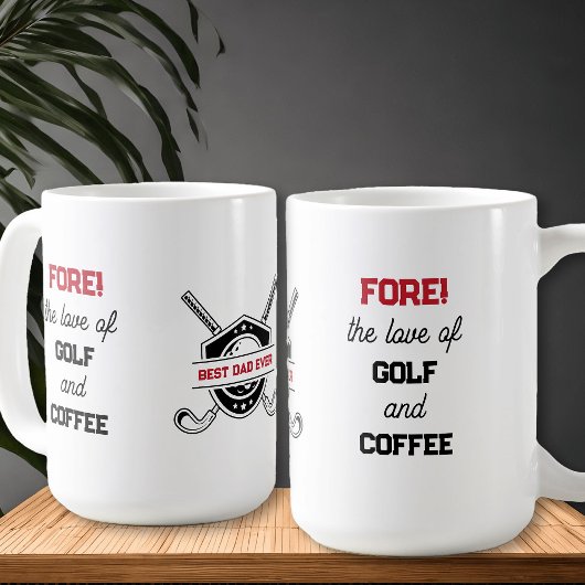 Grappige Golf en koffie Vette Typografie Gepersona Koffiemok