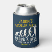 Grappige Golf Evolutie Bachelorfeest Birdies Bier Blikjeskoeler (Blikje Voorkant)