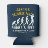 Grappige Golf Evolutie Bachelorfeest Birdies Bier Blikjeskoeler (Achterkant)