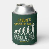 Grappige Golf Evolutie Bachelorfeest Birdies Bier Blikjeskoeler (Blikje Voorkant)
